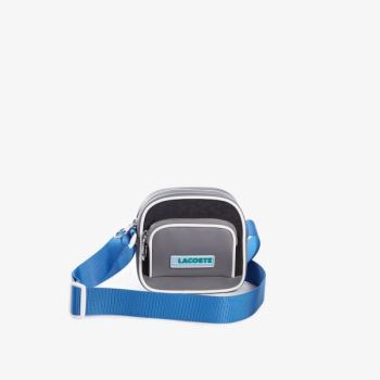 Lacoste LCST Badge Colorblock Zip Shoulder Bag Pánské - Taška Šedé / Blankyt | CZ-vtoznE